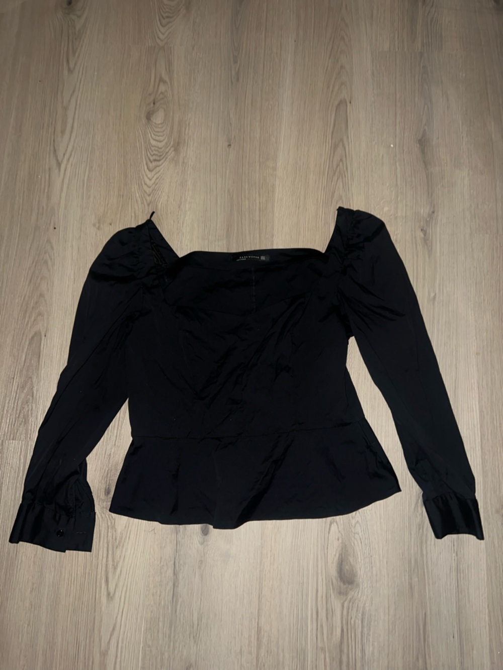 Zara Black Sweetheart Neckline Blouse XL